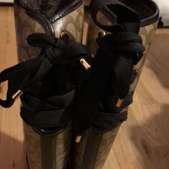 NWT Coach Tristee Rainboots Almond Toe Knee High - Picture 2 of 7